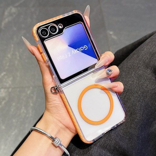 Case For Samsung Galaxy Z Flip6 Flip5 Flip4 Flip3 Shockproof Magnetic TPU Cover - Foto 18 di 21
