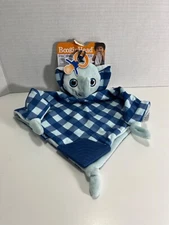 Boogin Head New W/tags Baby Elephant Lovey Blue Green - 11.5" - Knotted  Edges
