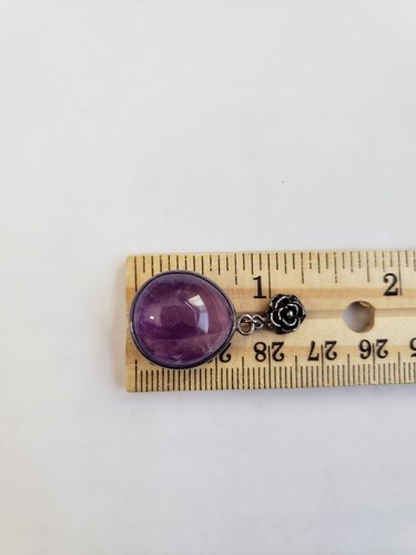 Teardrop Amethyst Pendant with Stacking Tiny Silver Flower ***Missing Bail*** - 第 10/18 張圖片