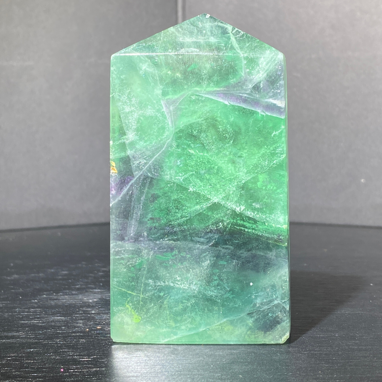 Natural Rainbow Fluorite Obelisk Crystal Wand for Healing Energy