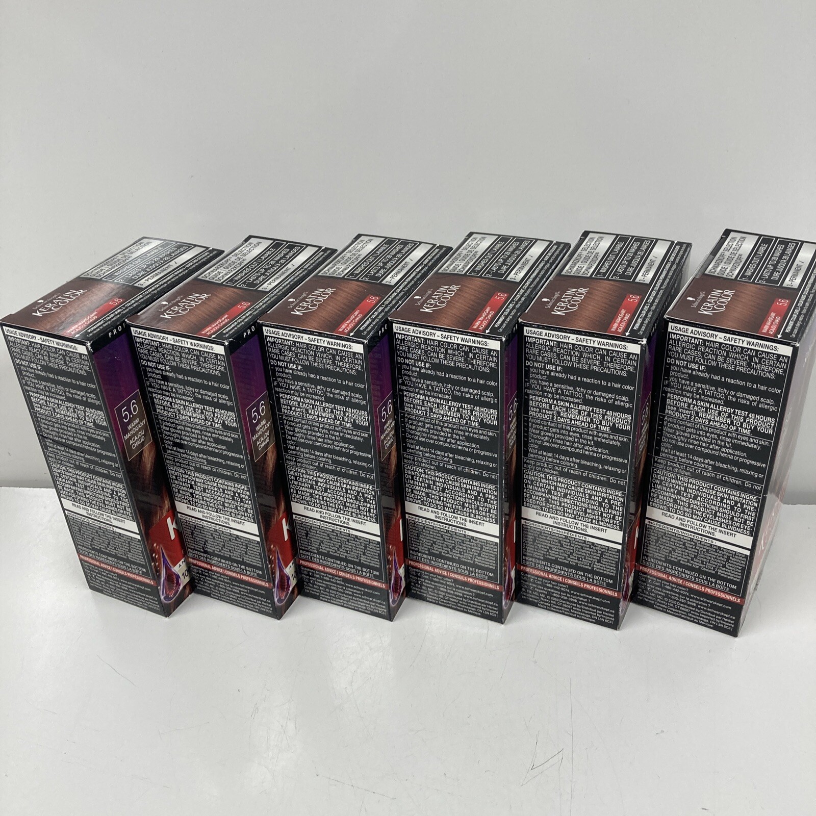 LOT x6 SCHWARZKOPF Keratin Color 5.6 Warm Mahogany Permanent Hair Dye