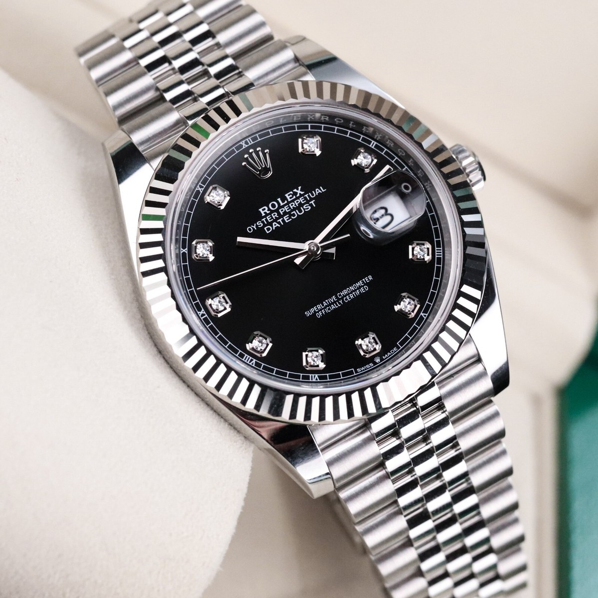 ROLEX Datejust ブラックダイヤル　 正規店OH済 Rolex Datejust 41 Steel/Yellow Gold Black Diamond Dial