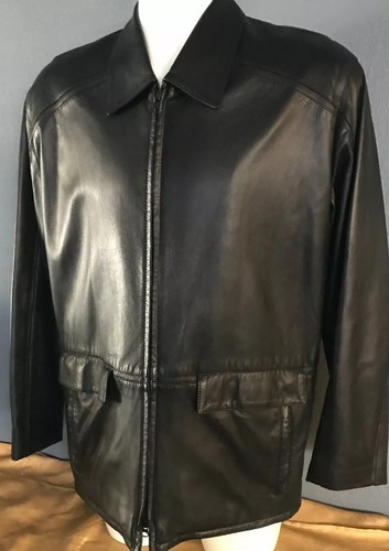 REMY Leather long Jacket Black Size 40 