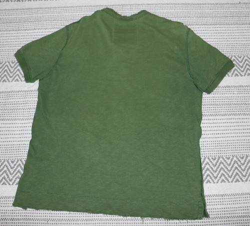 American Eagle Vintage Fit Polo Adult Sz L Distressed Look Graphic Green Mens - Picture 7 of 7