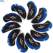 10Pcs Callaway APEX 4-9+WSGL Golf Iron Headcovers Cover Neoprene Blue Classic/.