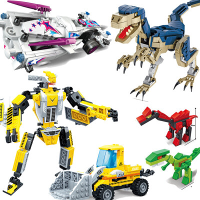 Dinosaurier Roboter Rennwagen Bausteine Bausatz Bausteine Spielzeug Set