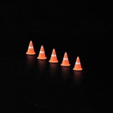 5Pcs 1/64 Orange Traffic Cone Barrier Bucket Scene Figure Model For Car Vehicles