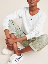 ANTHROPOLOGIE T.La WOMEN'S HEATHER GRAY KIMBERLY RAGLAN SWEATSHIRT Sz S