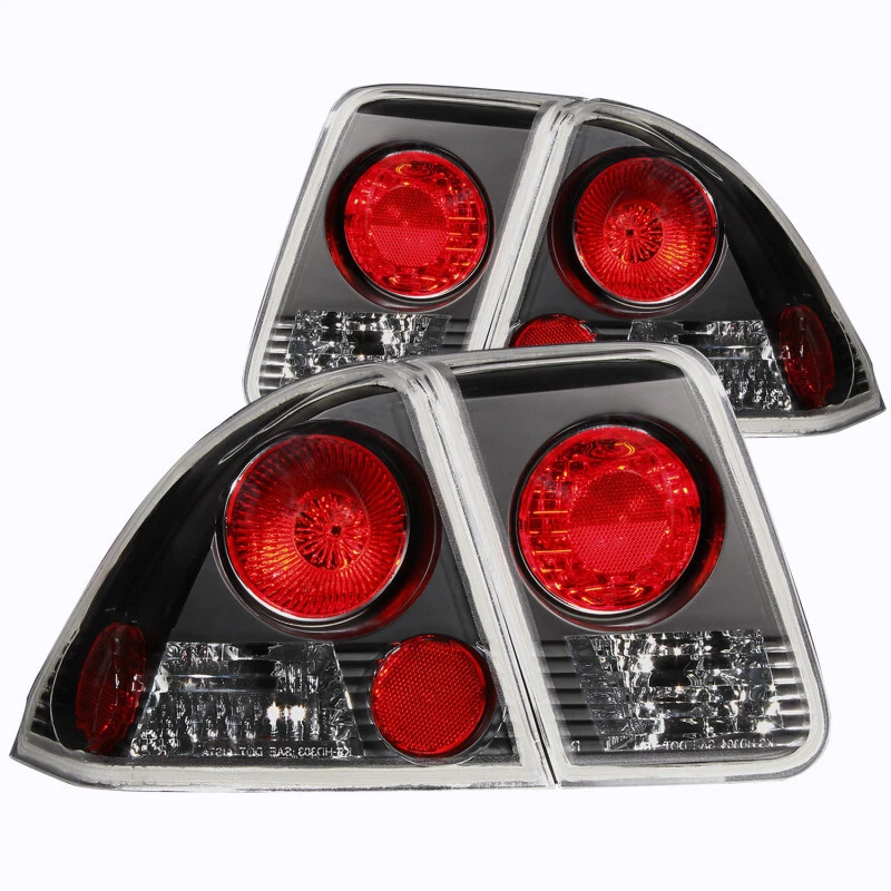 ANZO Taillights Black for 2001-2004 Honda Civic — 第 2/4 张图片