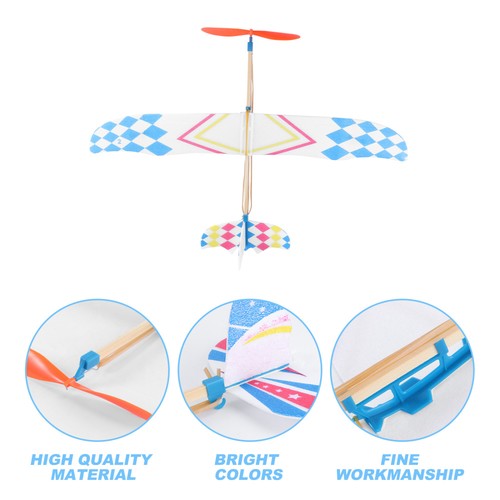Montaje de juguetes de avión para niños aviones voladores banda de goma alimentada - Imagen 9 de 12