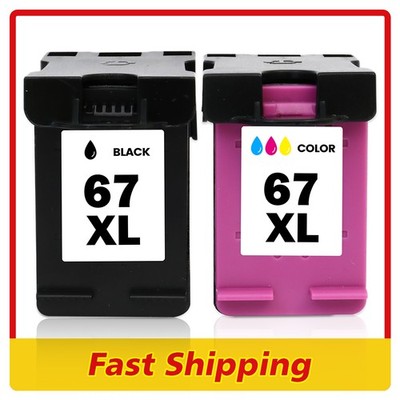 2PACK 67XL Ink FIt for HP DeskJet Plus 4152 4155 4140 ENVY Pro 6052 6055 6455