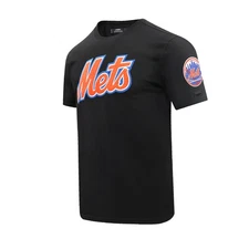 Pro Standard New York Mets MLB Crew Neck T-Shirt Top Classic Chennile Mens Black