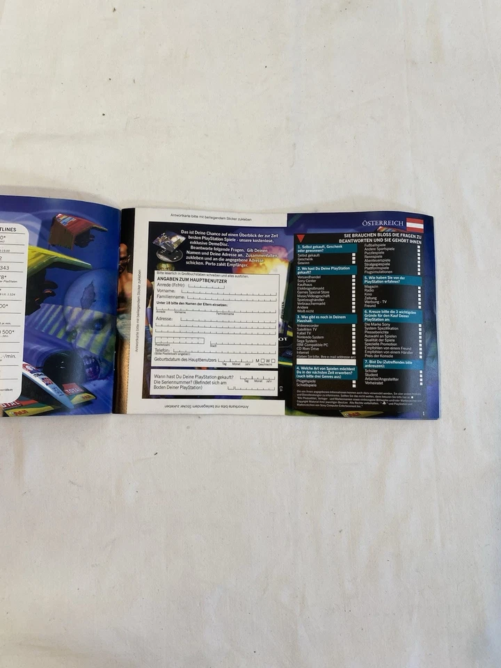 Sony PlayStation 1 Registration Booklet / Free Demo Disk Original Genuine Sony - Immagine 3 di 4