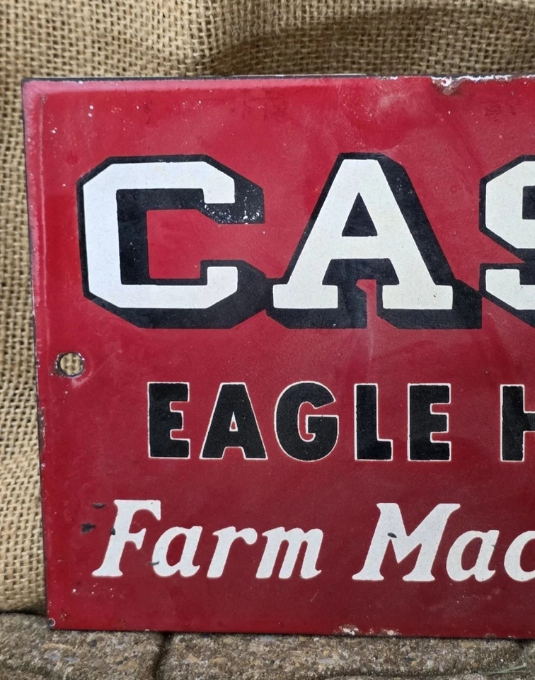 GRAN ESTUCHE VINTAGE TRACTORES ÁGUILA PORCELANA GRANJA MÁQUINA SIGNO 12" X 7"! Foto 2 de 4