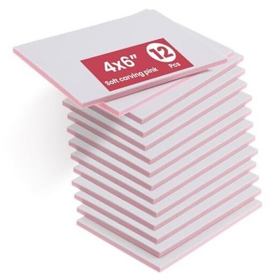 14 Pack Rubber Carving Block, 4'' x 6'' Easy Cut Lino Blocks, Soft Linoleum 