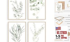 Framed Botanical Prints - 8"x10" Set of 4 Framed Plant 8x10 Beige Framed