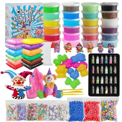 149 Pcs Clown Jumbo Slime Making Kit Clear Crystal DIY Toy for