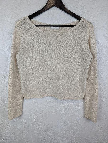 Women Ganni Sweater Beige Cotton 34 / XS / 42