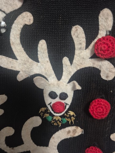 Michael Simon Weihnachtsweste Damen S Rentier Holiday Ugly Sweater Vintage Y2K - Bild 5 von 8