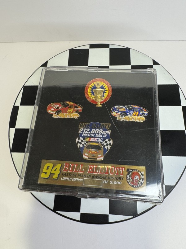 BILL ELLIOTT - FASTEST MAN IN NASCAR HISTORY NASCAR Ltd Ed PIN SET 757/5000 MIB