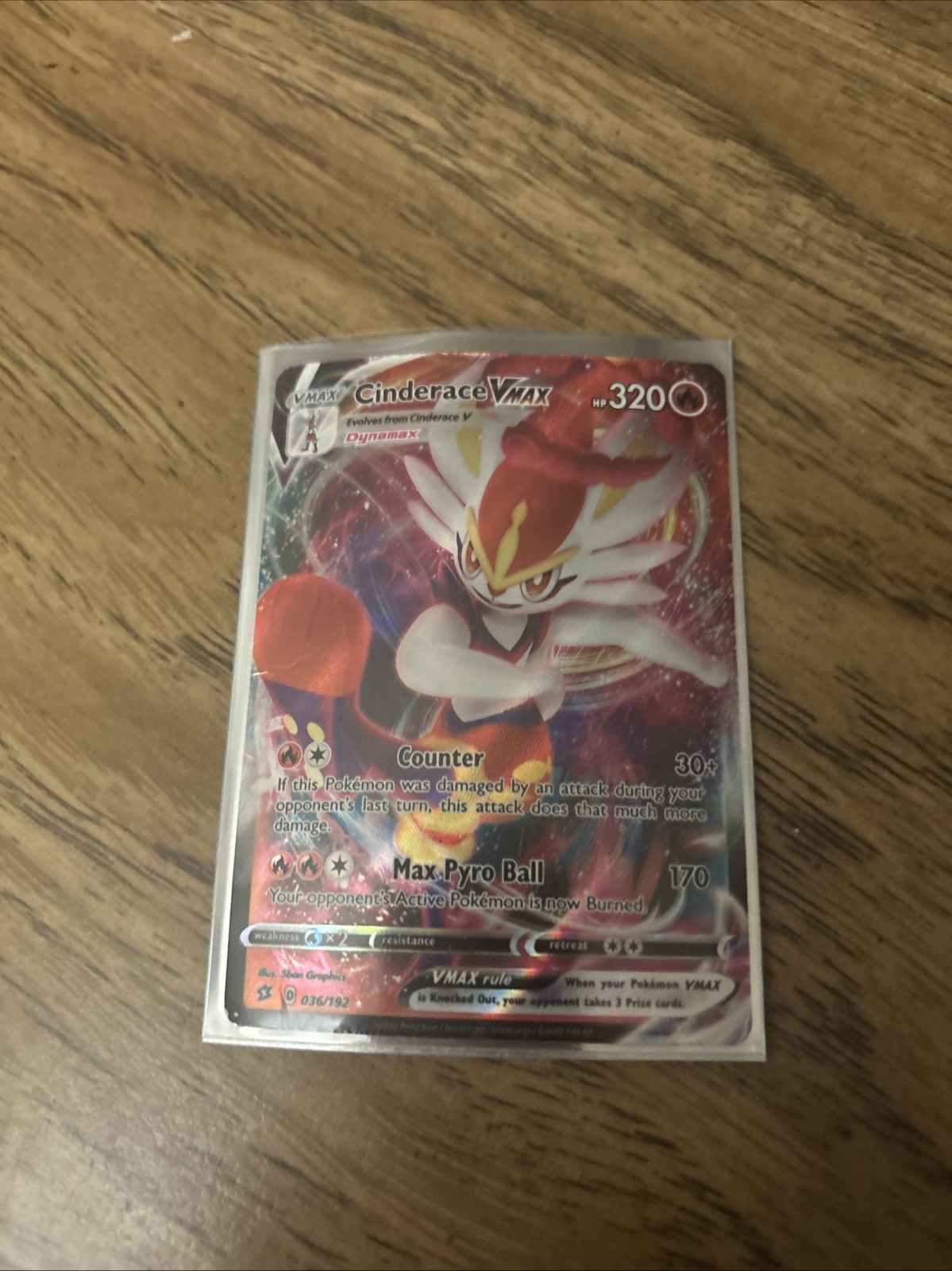 Pokémon TCG Cinderace VMAX 36/192 Rebel Clash 2020 Holo Ultra Rare Card
