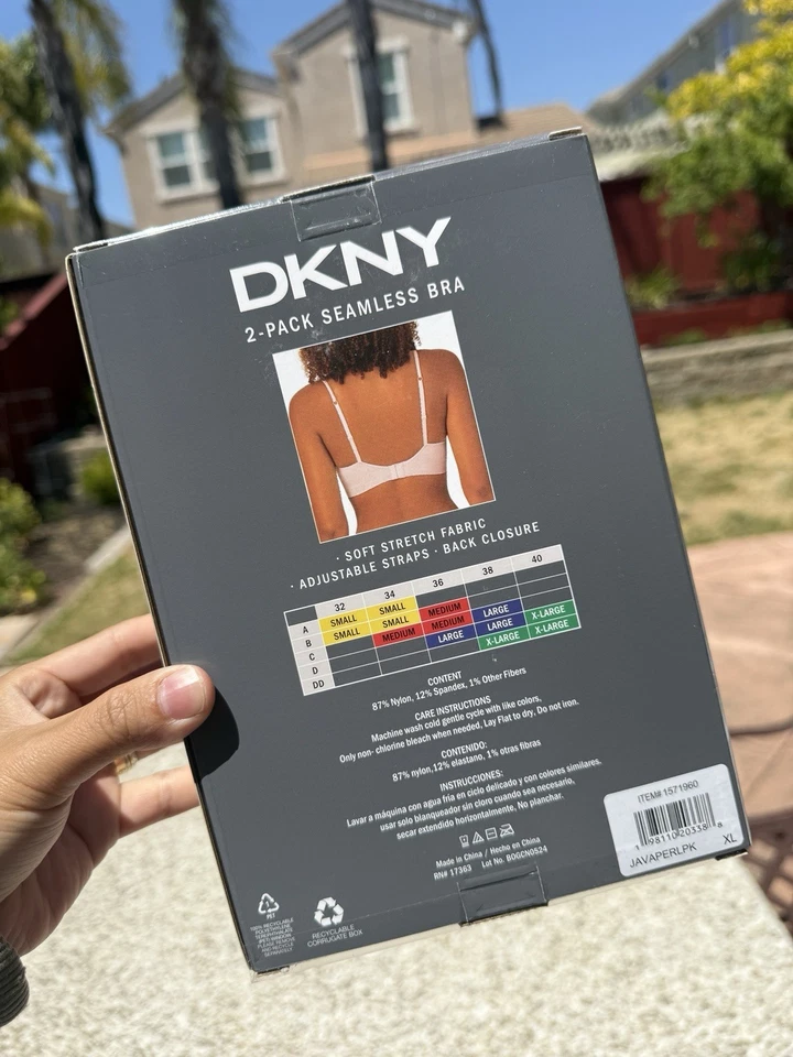 Бюстгальтер DKNY JAVA PERLPK 2 шт. бесшовные регулируемые ремни мягкая эластичная ткань размер XL - Изображение 2 из 2