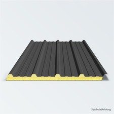 Sandwichplatten 40mm ISO-Paneele Sandwichpaneele Dachpaneele Anthrazit 10,10m