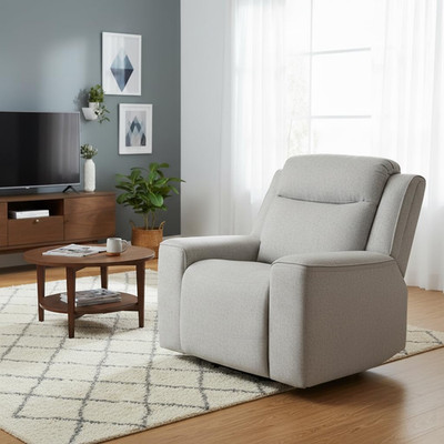 Amelia White Upholstered Recliner Chair for Stylish Comfort and Relaxation
