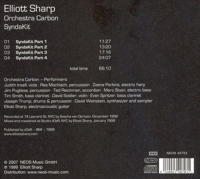 ELLIOTT SHARP/ORCHESTRA CARBON - TECTONICS ERRATA, VOL. 2 NEW CD