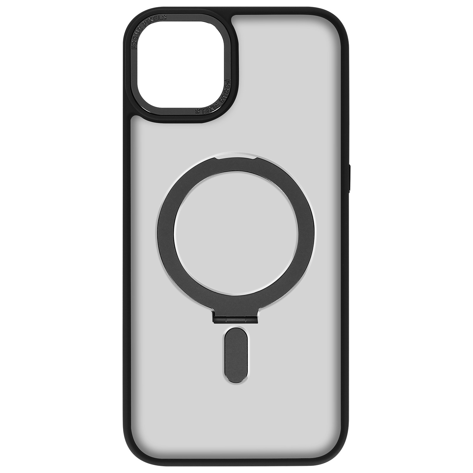 Coque silicone iPhone 15 Plus support anneau antichoc et coque arrière souple