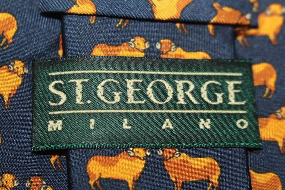 Corbata de seda ST.GEORGE hecha en Italia F86704 Foto 4 de 4