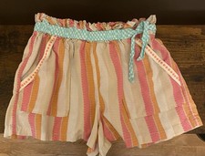 Matilda Jane Shorts Pink Orange Striped She Sells Seashells Daydream Size 8