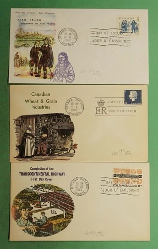 DR WHO 1962 CANADA 3 FDC OVERSEAS MAILER CACHET COMBO w32202