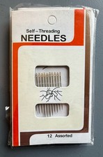 4 Packs of NEW -12 Self-Threading-Easy to Thread-Sewing Needles-Various Sizes-US