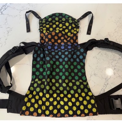 Kokadi Flip Woven Baby Carrier Buckle Carrier Black PolkaDot Adjustable Straps