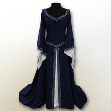 Women's Medieval Renaissance Vintage Gown Dress Halloween Party Costume Cosplay