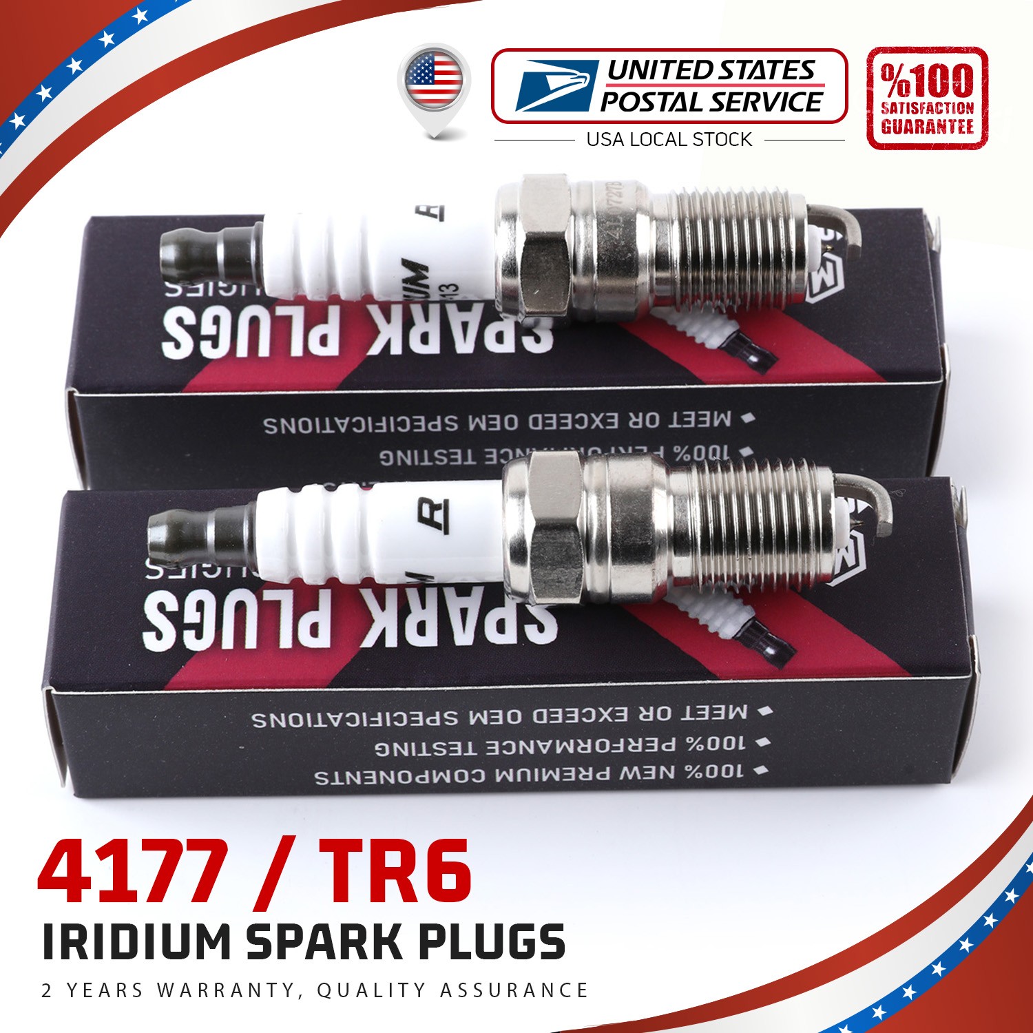 For NGK TR6 # 4177 Spark Plugs - Set of 4 for LS Engines LS1 LS3 OEM Quality NEW