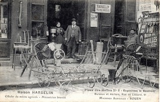 cpa 76: Rouen Landmaschinen Maison Harselin patentierter Mechaniker