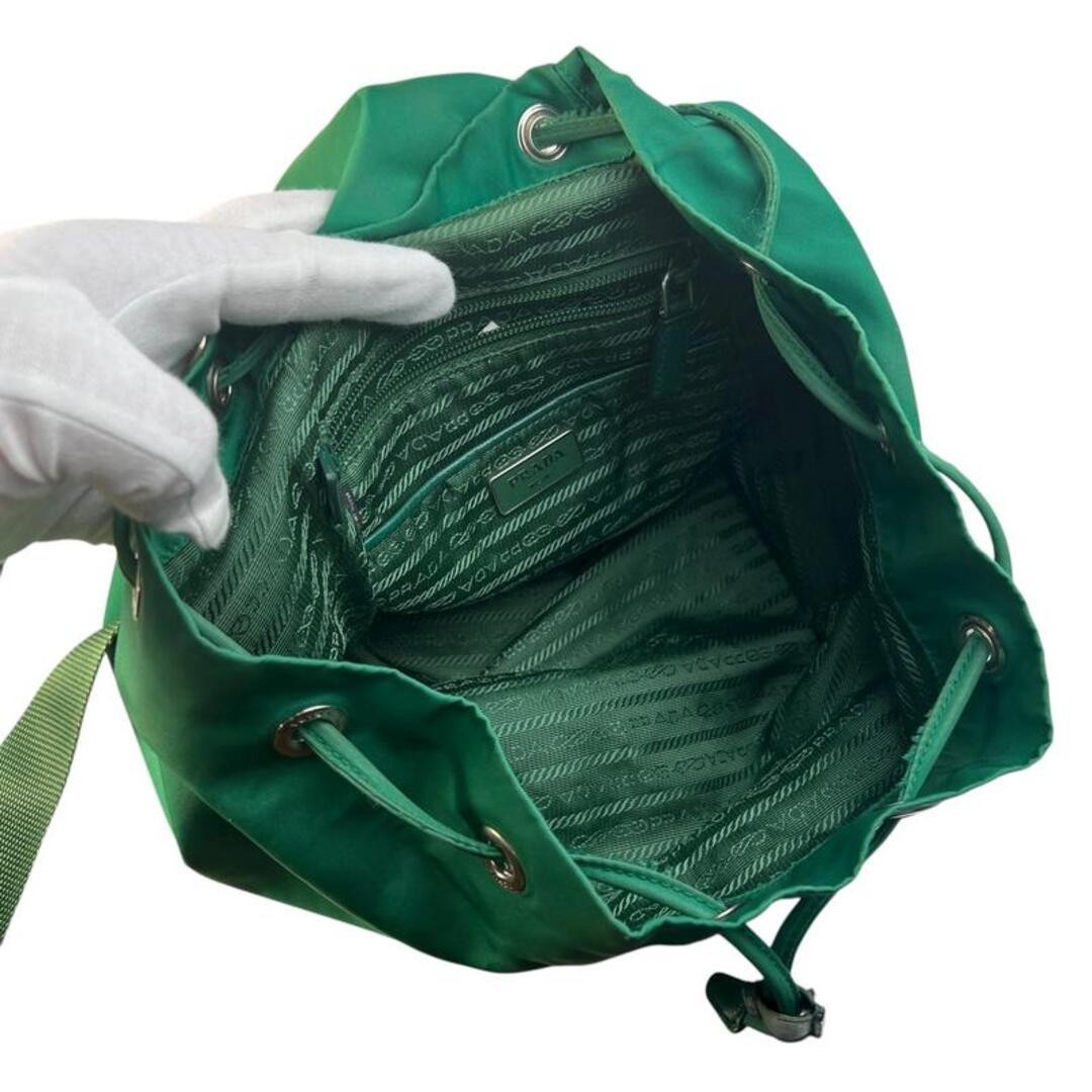 PRADA Triangular Logo Nylon Backpack and Green A-… - image 7