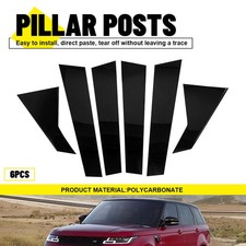 6x Pillar Posts Trim Glossy Black Fit 2014-2022 Land Rover Range Rover Sport