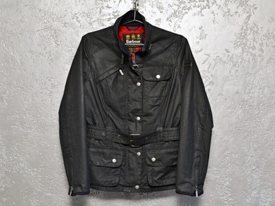 Barbour International Hilberry Women's Waxed Jacket Navy Size 10/S