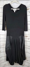 Joseph Ribkoff Black Bubble Cocoon Dress 10 Lagenlook Midi Pockets Lantern