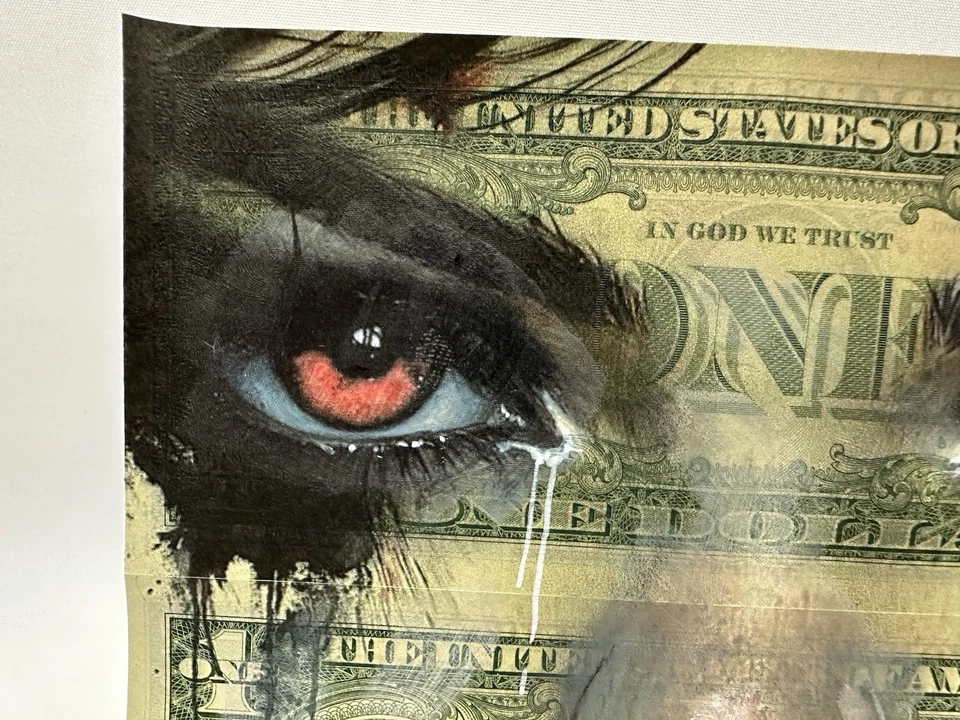 Chris Boyle Dollar Dinero Arte 1/1 - Ángel Oscuro + Certificado de Autenticidad Foto 3 de 4