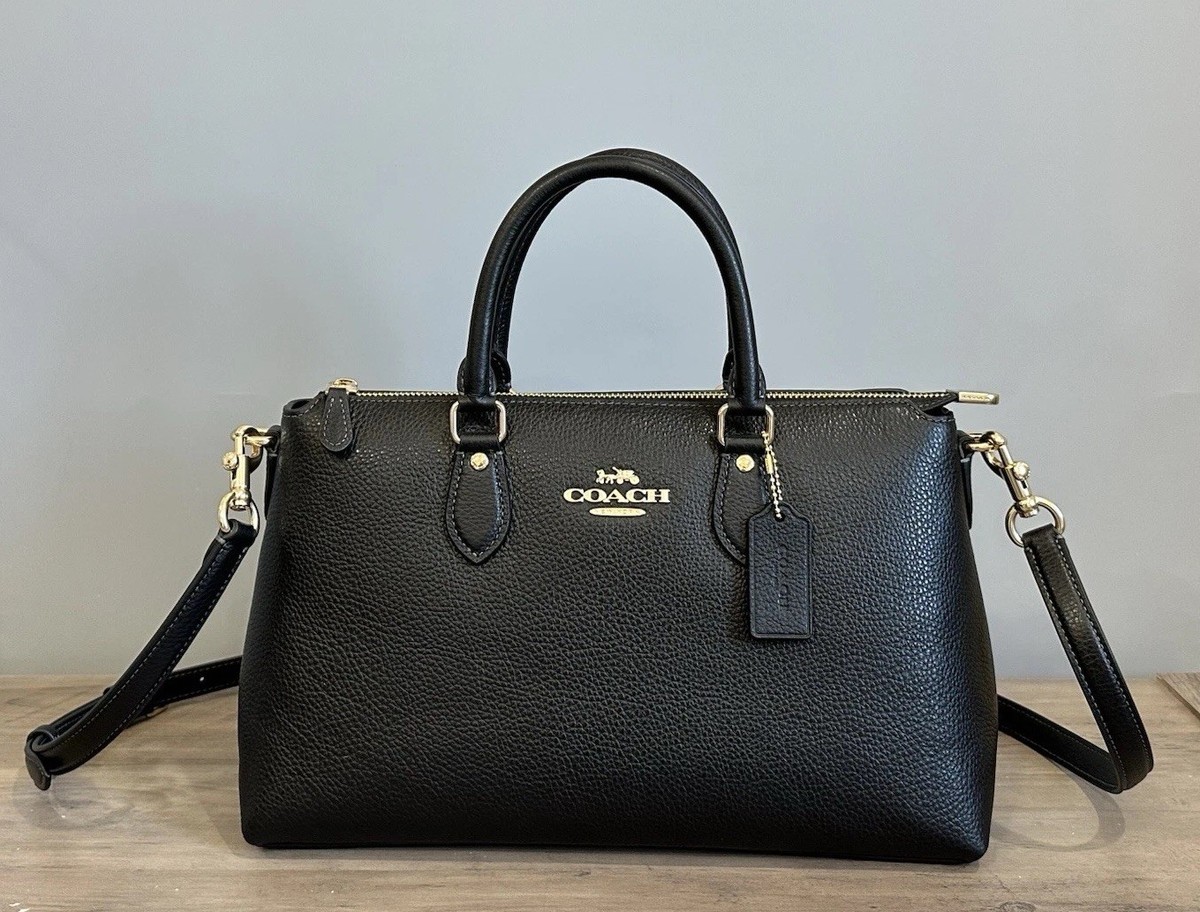 COACH Georgia Satchel Bag In Refined Pebble Leather - CR156 - Gold