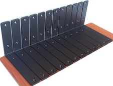 12 Pack L 8" x H 6" L Shelf Bracket, 5mm Thick Black Iron, Floating Shelf
