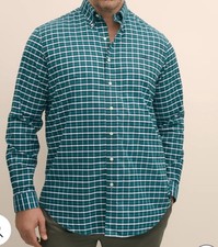 Brooks Brothers Cotton Non-Iron Oxford Polo Button Down Collar Plaid Shirt XL