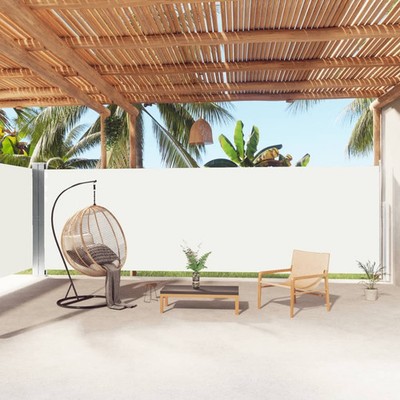 Retractable Side Awning Cream 78.7''x393.7