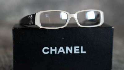 CHANEL model 3116B color 893 eyeglass frames black beige with swarovsky crystals