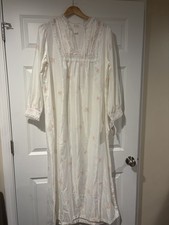 Vintage 1970s BARBIZON CUDDLESKIN Satin LACE TRIM Long NIGHTGOWN Sz-L NWT