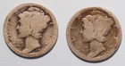 1916S & 1917S Mercury Dimes -- 90% Silver